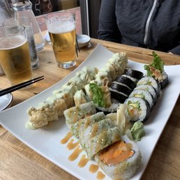 Benkay Japanese Restaurant and Sushi Bar signature dishes Benkay Roll, Tuna Tataki, Assorted Nigiri, Chicken Katsu